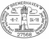 Sonderstempel vom 8.7.2004 Bremerhaven Leuchtturm Roter Sand