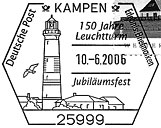 Sonderstemepl vom 10.6.2006 150 Jahre Leuchtturm Kampen