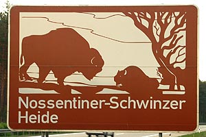Touristisches Hinweisschild A19 Nossentiner-Schwinzer Heide