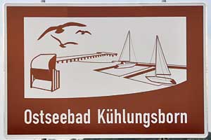 Touristisches Hinweisschild A20 Ostseebad Kühlungsborn