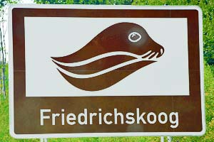Touristisches Hinweisschild A23 Friedrichskoog