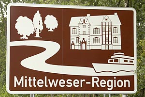 Touristisches Hinweisschild A27 Mittelweser-Region
