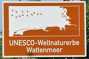 Touristisches Hinweisschild A29 UNESCO Weltnaturerbe Wattenmeer