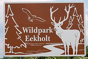 Touristisches Hinweisschild A7 Wildpark Eekholt