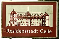 Touristisches Hinweisschild an der A7 Schloss Celle