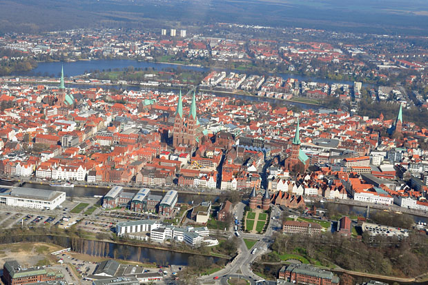 Luftbild Altstadt von Lübeck