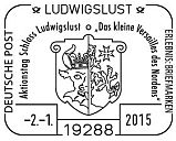 Sonderstempel vom 2.1.2015 Ludwigslust Aktionstag Schloss Ludwigslust