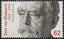 Briefmarke 200. Geburtstag Otto von Bismarck 2015 ©Bundesministerium der Finanzen