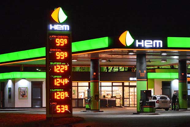 Die Treibstoffpreise sinken