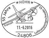 Sonderstempel vom 11.6.2016 Hohn 55 Jahre Lufttransportgeschwader 63