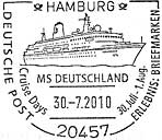 Sonderstempel vom 31.7.2010 Hamburg Cruise Days MS Deutschland