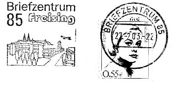 Bild Werbestempel Briefzentrum 85 Freising