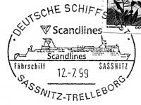Stempel Deutsche Schiffspost FS Sassnitz