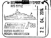 Stempel Deutsche Schiffspost MS "BINZ"