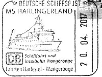 Stempel Deutsche Schiffspost MS "HARLINGERLAND"