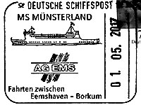 Stempel Deutsche Schiffspost MS "MÜNSTERLAND"