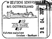 Stempel Deutsche Schiffspost MS "OSTFRIESLAND"
