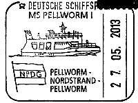 Stempel Deutsche Schiffspost MS "PELLWORM I"