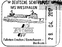Stempel Deutsche Schiffspost MS "WESTFALEN"