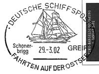 Stempel Deutsche Schiffspost Schonerbrigg "GREIF"