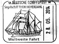 Stempel Deutsche Schiffspost Segelschiff "THOR HEYERDAHL"